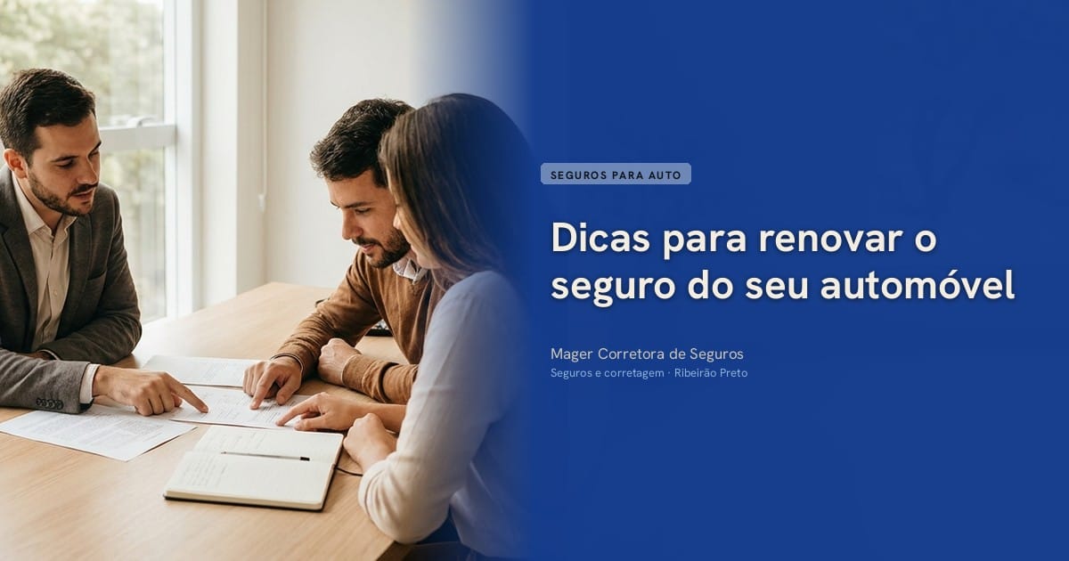 Dicas para renovar o seguro do seu automóvel